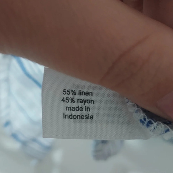 Lane Bryant Blue & White Striped Linen Blend Tank Top in Size 24 - Picture 11 of 11